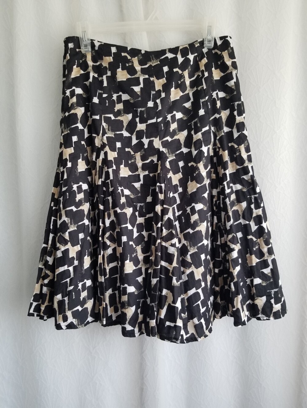 Cato Black & White Print A Line Skirt 6